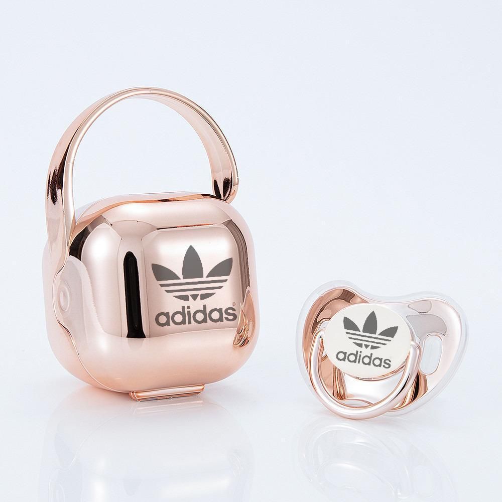 Premium Baby Schnuller adidas rosa mit Aufbewahrungsbox & Geschenkbox