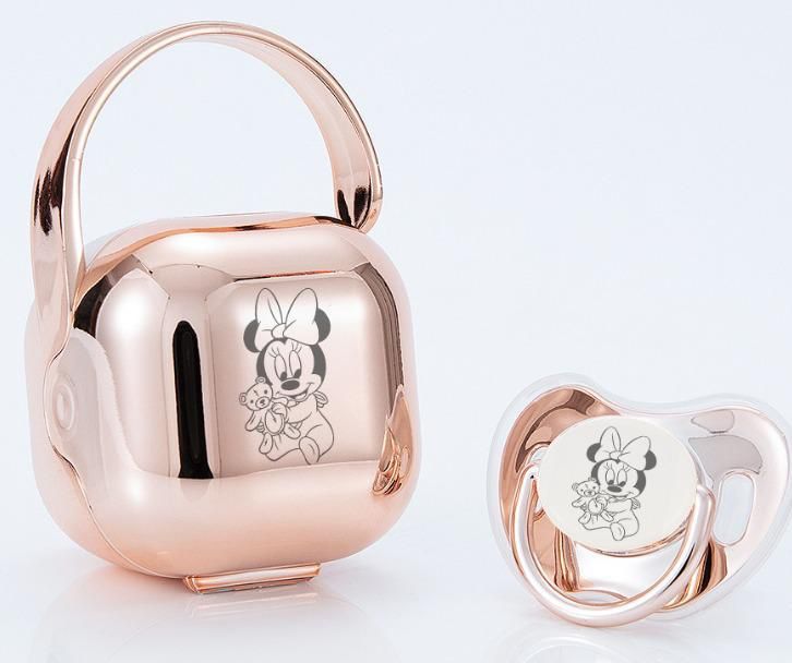 Premium Baby Schnuller Disney Minnie-Maus rose mit Aufbewahrungsbox & Geschenkbox