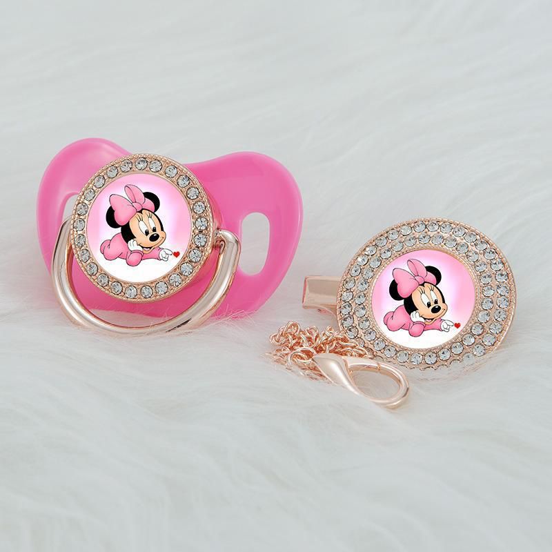 Premium Baby Schnuller Disney Minnie-Maus pink mit Clip & Geschenkbox