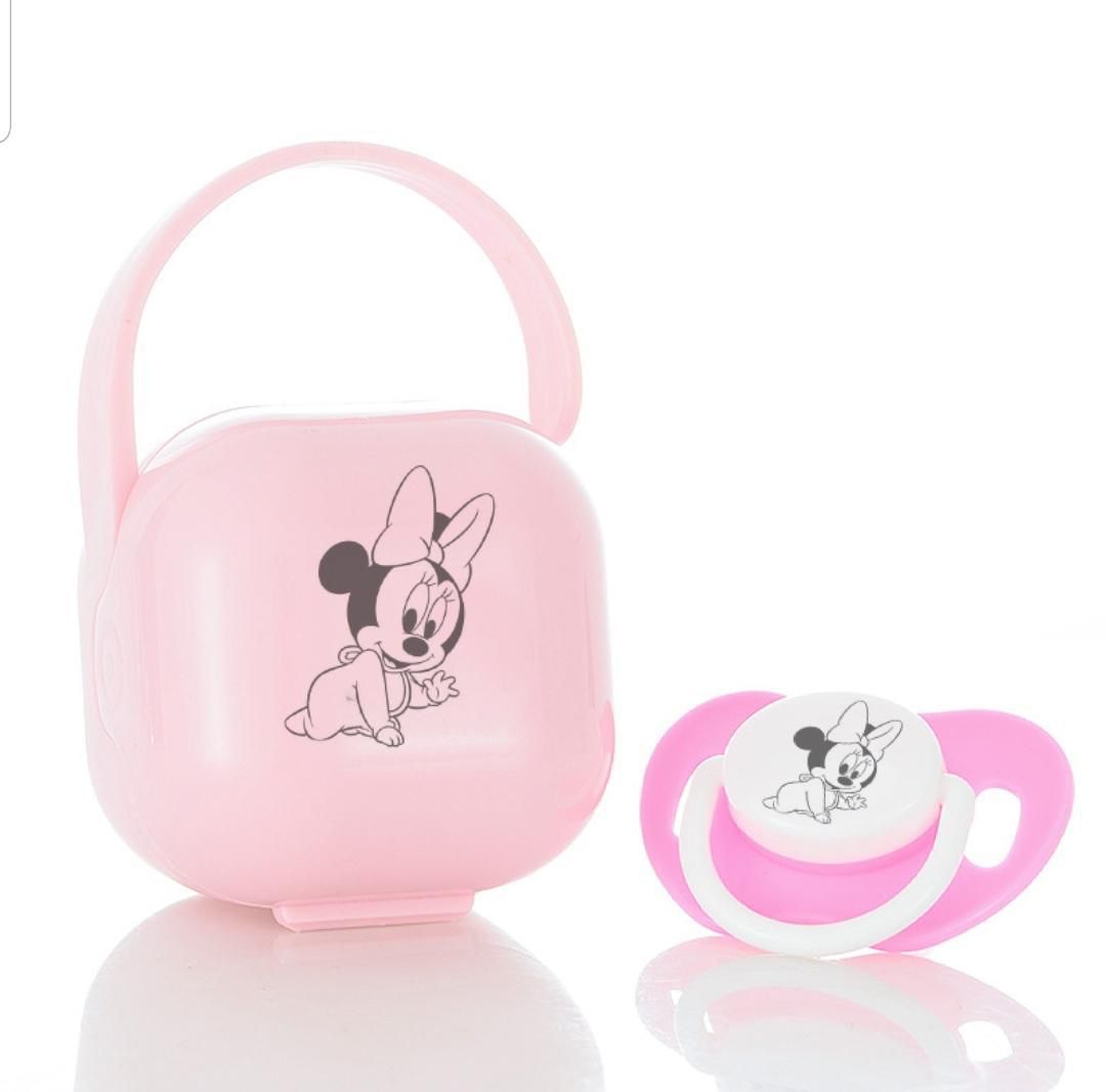 Premium Baby Schnuller Disney Minnie-Maus rosa mit Aufbewahrungsbox & Geschenkbox