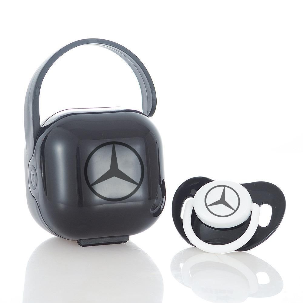 Premium Baby Schnuller Mercedes-Benz schwarz mit Aufbewahrungsbox & Geschenkbox