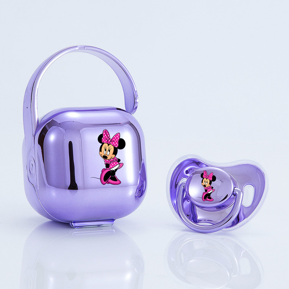 Premium Baby Schnuller Disney Minnie-Maus transparent-weiß mit Clip & Geschenkbox