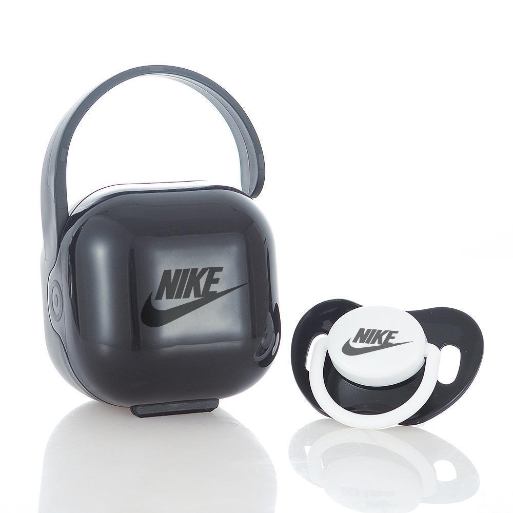 Premium Baby Schnuller Nike schwarz mit Aufbewahrungsbox & Geschenkbox