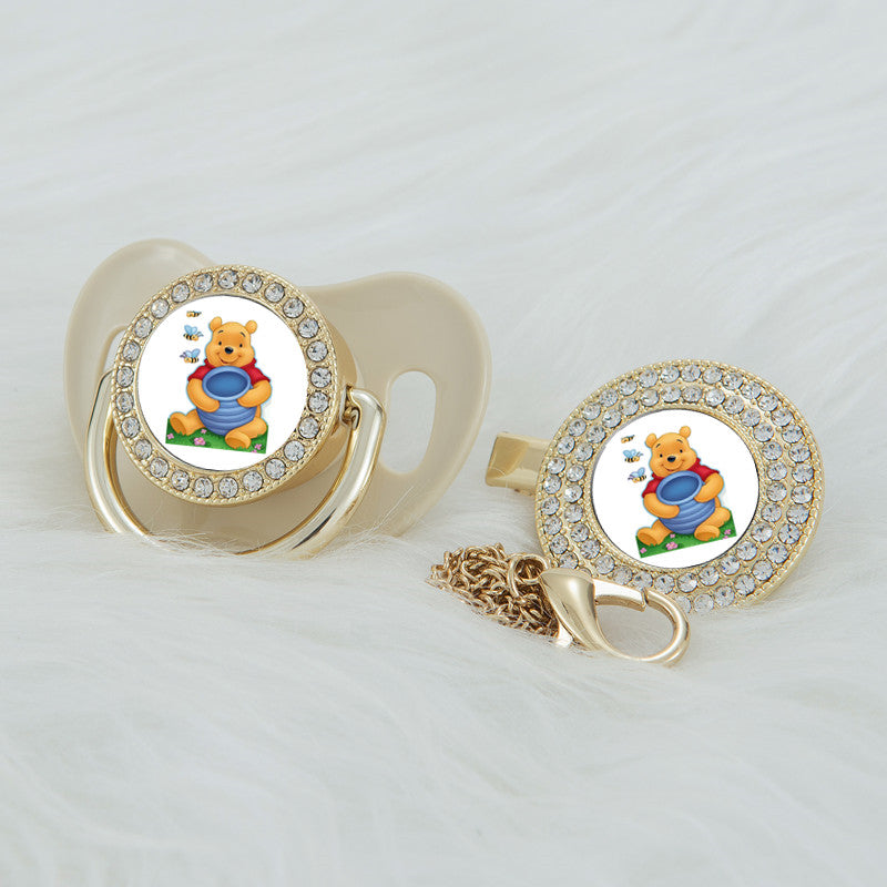 Premium Baby Schnuller Disney Winnie Pooh beige mit Clip & Geschenkbox